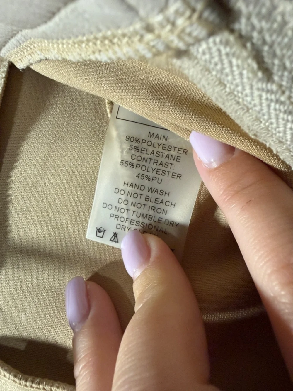 Maniere De Voir Beige Suede-Texture Tailored Trousers - Picture 6 of 6